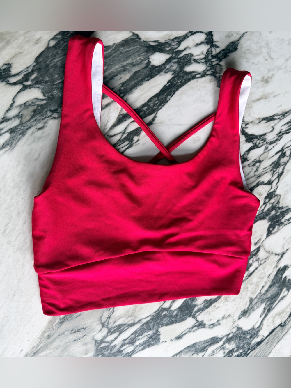 Exotica ExoticAthletica Red Performance Scoop Neck Comfort Crop Top Size Small